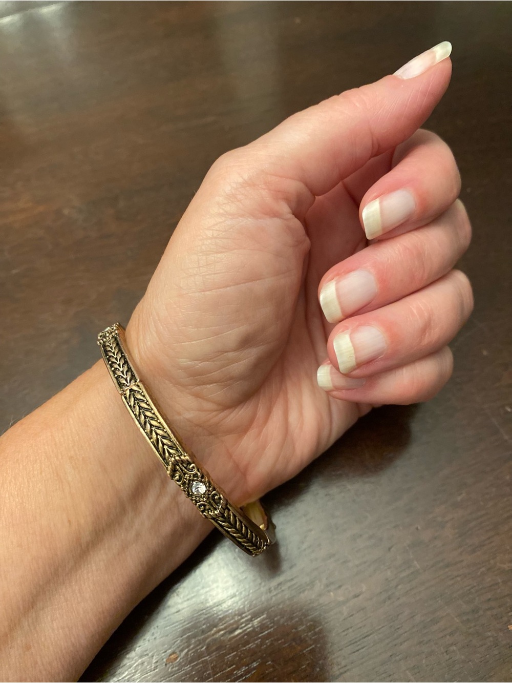 Gold-Tone Braided Detail Women's Elasticized Bracelet